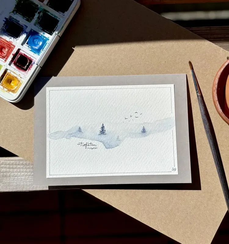 Kondolenzkarte - mit tiefstem Mitgefühl