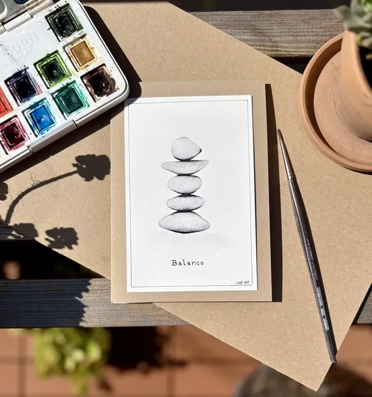 Aquarellkarte - Balance